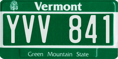 VT license plate YVV841