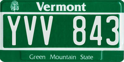 VT license plate YVV843