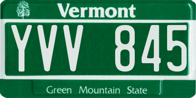 VT license plate YVV845