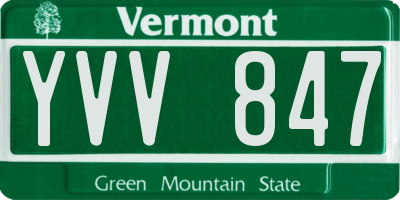 VT license plate YVV847