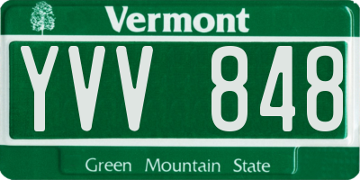 VT license plate YVV848