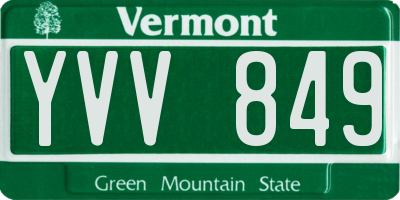 VT license plate YVV849