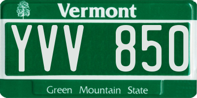 VT license plate YVV850