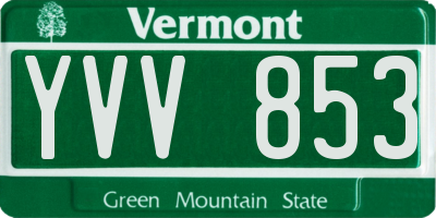 VT license plate YVV853