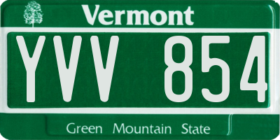 VT license plate YVV854