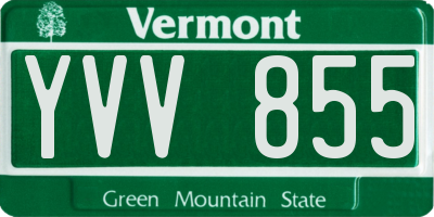 VT license plate YVV855