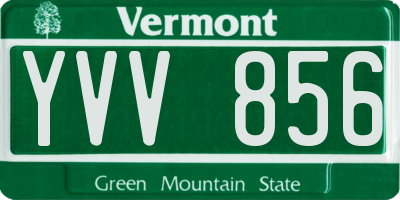 VT license plate YVV856
