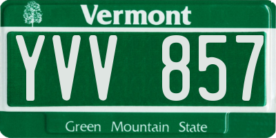 VT license plate YVV857
