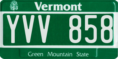 VT license plate YVV858