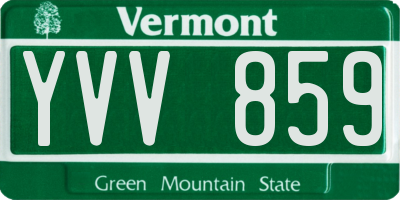 VT license plate YVV859