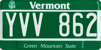 VT license plate YVV862
