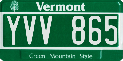 VT license plate YVV865
