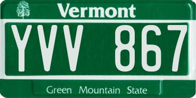 VT license plate YVV867