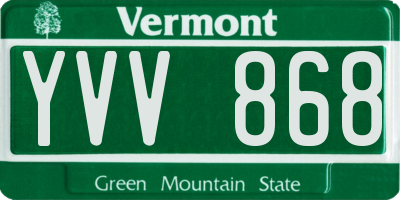 VT license plate YVV868