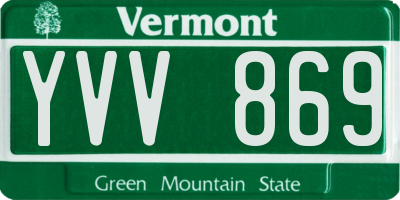 VT license plate YVV869
