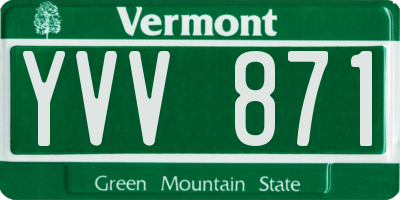 VT license plate YVV871