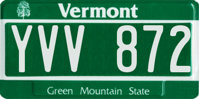 VT license plate YVV872