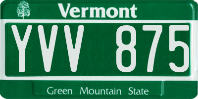 VT license plate YVV875