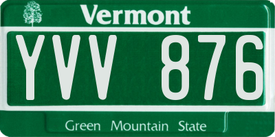 VT license plate YVV876