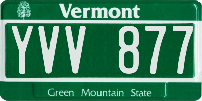 VT license plate YVV877