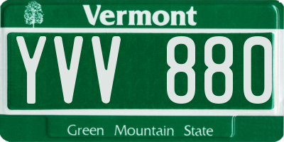 VT license plate YVV880