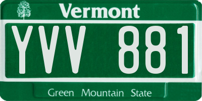 VT license plate YVV881