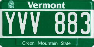 VT license plate YVV883