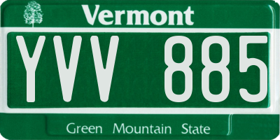 VT license plate YVV885