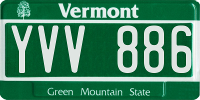 VT license plate YVV886