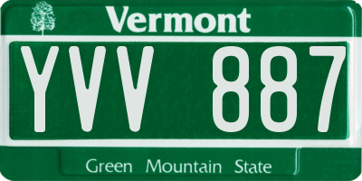 VT license plate YVV887