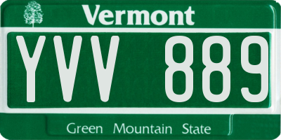 VT license plate YVV889