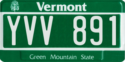 VT license plate YVV891