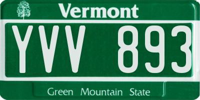 VT license plate YVV893