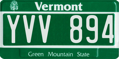 VT license plate YVV894