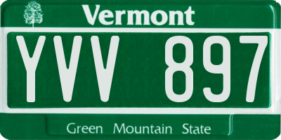 VT license plate YVV897