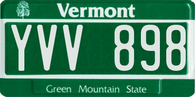 VT license plate YVV898