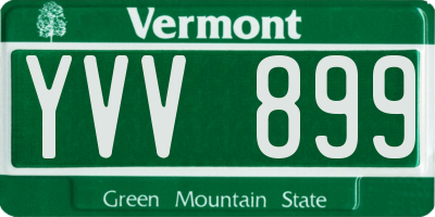 VT license plate YVV899