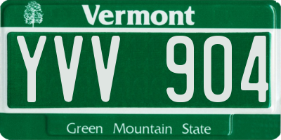 VT license plate YVV904