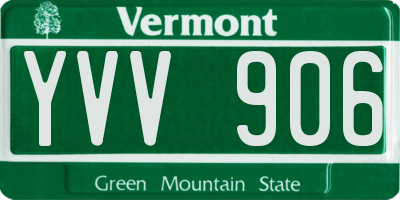 VT license plate YVV906
