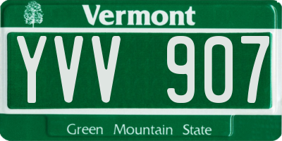 VT license plate YVV907