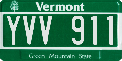 VT license plate YVV911