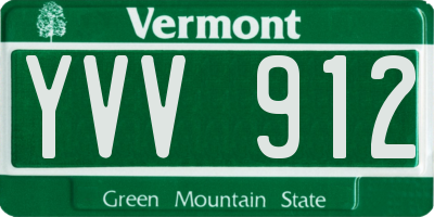 VT license plate YVV912