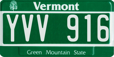 VT license plate YVV916