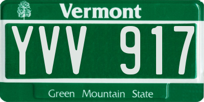 VT license plate YVV917