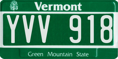 VT license plate YVV918