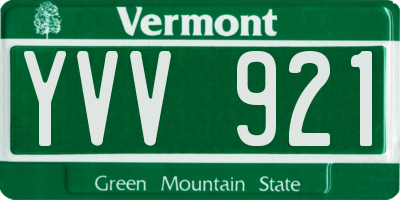 VT license plate YVV921