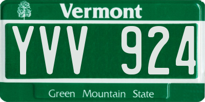 VT license plate YVV924