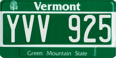 VT license plate YVV925