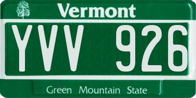 VT license plate YVV926