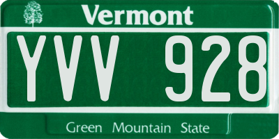 VT license plate YVV928